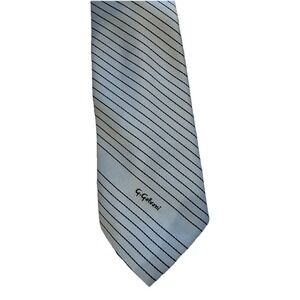 G.Galvani Mens Neck Tie 3" Wide 54" Long Blue Stripe Imported From Italy Vtg